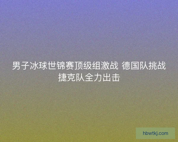 男子冰球世锦赛顶级组激战 德国队挑战捷克队全力出击 男子冰球世锦赛顶级组激战 德国队挑战捷克队全力出击