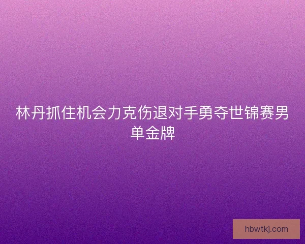 林丹抓住机会力克伤退对手勇夺世锦赛男单金牌