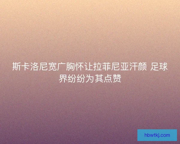 斯卡洛尼宽广胸怀让拉菲尼亚汗颜 足球界纷纷为其点赞 斯卡洛尼宽广胸怀让拉菲尼亚汗颜 足球界纷纷为其点赞